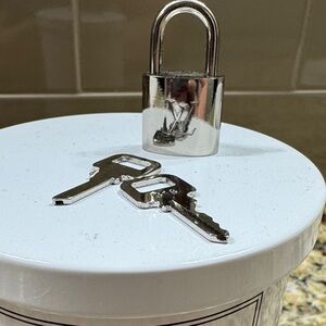 Louis Vuitton Silver Padlock and Keys